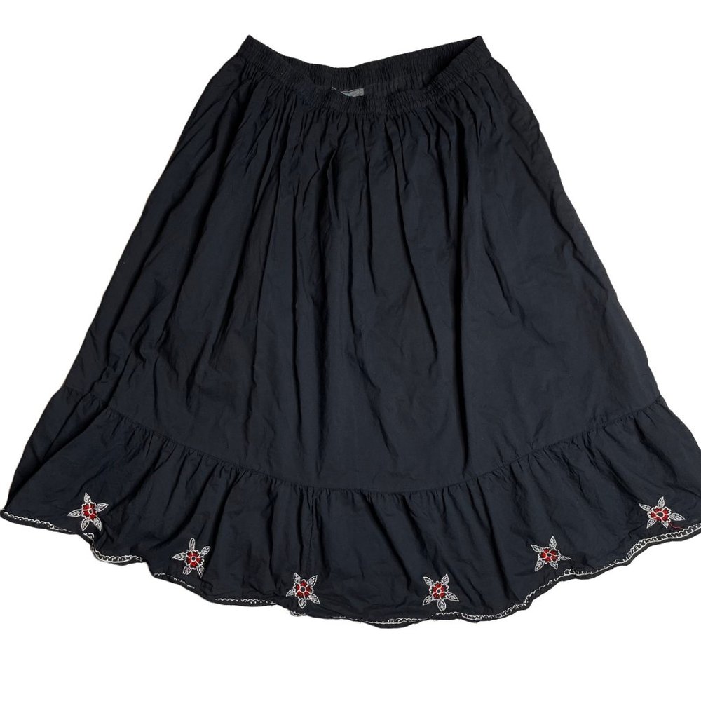 CG Sport 3X embroidered black midi skirt